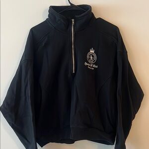 Sporty & Rich Black Half-Zip Sweatshirt